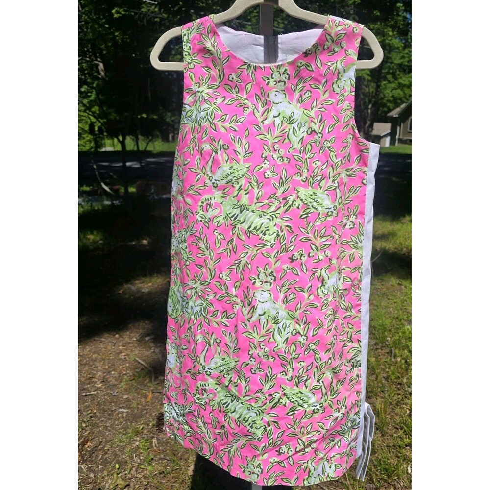 Lilly Pulitzer Girls Little Lilly Classic Shift Dress Rousseau Pink Print Poplin